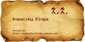 Kopeczky Kinga névjegykártya